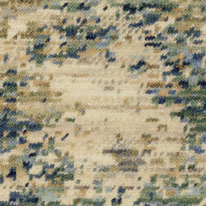 Oriental Weavers Soleri Indoor Area Rug With Vibrant Abstract Design, Soft Wool Blend, And Elegant Cotton Fringe Beige,Blue Wool Ssol07200296st