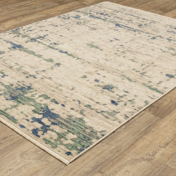 Oriental Weavers Soleri Modern Abstract Area Rug - Vibrant Colors And Luxurious Wool Blend For Stylish Interiors Beige,Green Wool Ssol08100153st