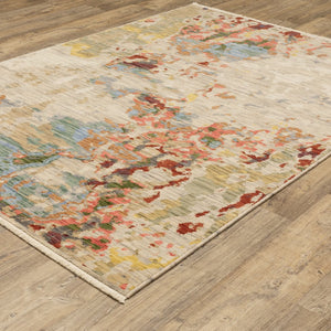 Oriental Weavers Soleri Modern Abstract Area Rug In Vibrant Colors, Luxurious Wool Blend, Perfect For Any Space Beige,Multi Wool Ssol09300394st