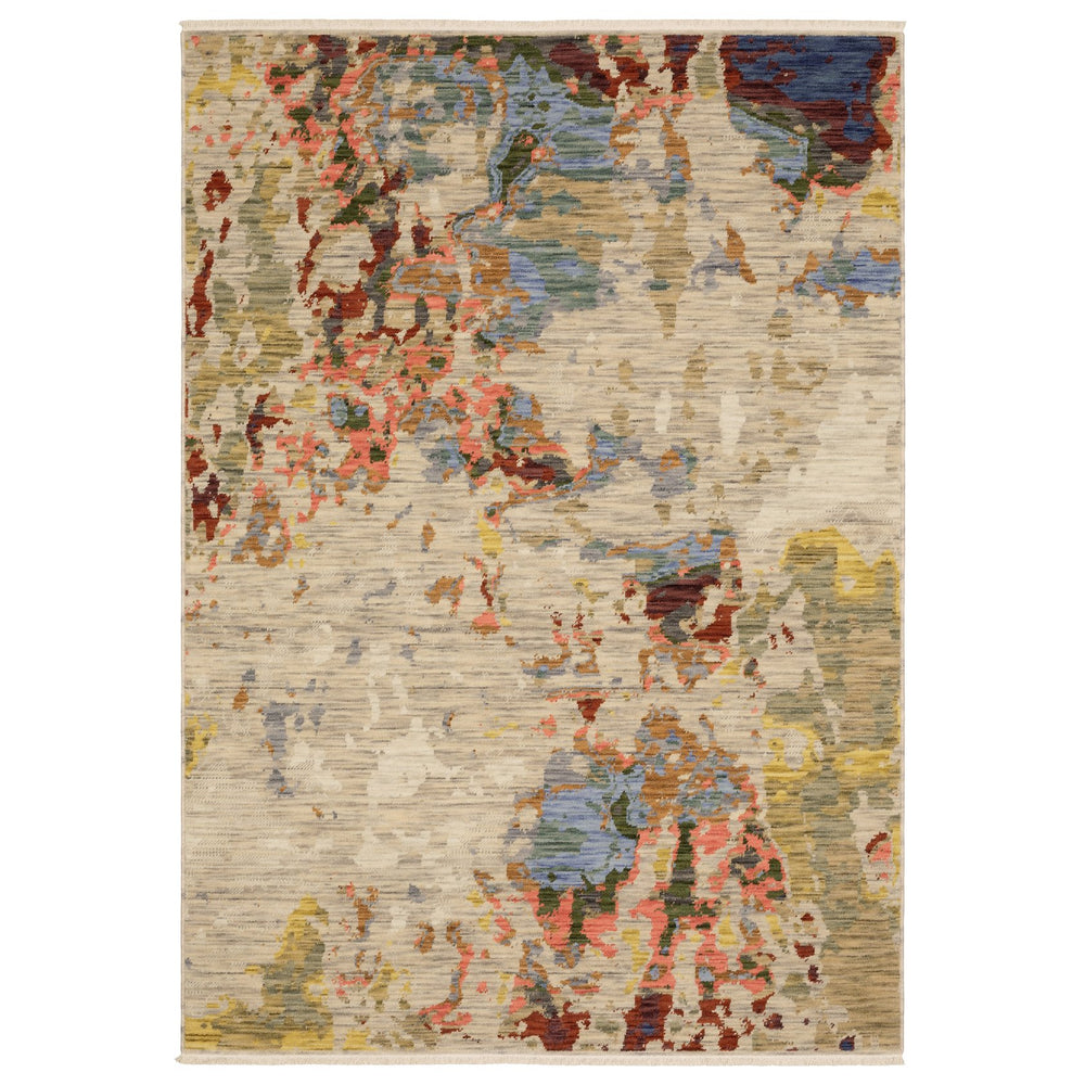 Oriental Weavers Soleri Modern Abstract Area Rug In Vibrant Colors, Luxurious Wool Blend, Perfect For Any Space Beige,Multi Wool Ssol09300394st