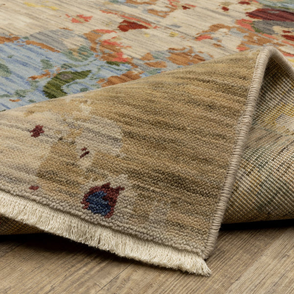 Oriental Weavers Soleri Modern Abstract Area Rug In Vibrant Colors, Luxurious Wool Blend, Perfect For Any Space Beige,Multi Wool Ssol09300394st