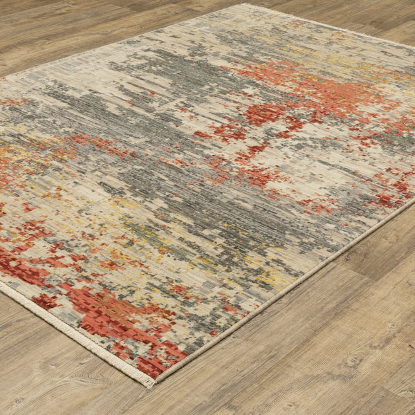 Oriental Weavers Soleri Modern Abstract Indoor Area Rug - Vibrant Colors In Luxurious Wool And Cotton Blend Design Beige,Pink Wool Ssol10300394st