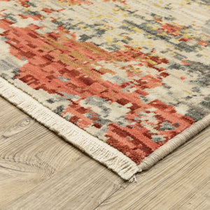 Oriental Weavers Soleri Modern Abstract Indoor Area Rug - Vibrant Colors In Luxurious Wool And Cotton Blend Design Beige,Pink Wool Ssol10300394st
