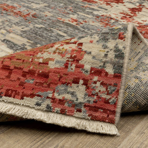 Oriental Weavers Soleri Modern Abstract Indoor Area Rug - Vibrant Colors In Luxurious Wool And Cotton Blend Design Beige,Pink Wool Ssol10300394st