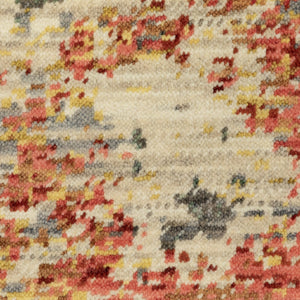 Oriental Weavers Soleri Modern Abstract Indoor Area Rug - Vibrant Colors In Luxurious Wool And Cotton Blend Design Beige,Pink Wool Ssol10300394st