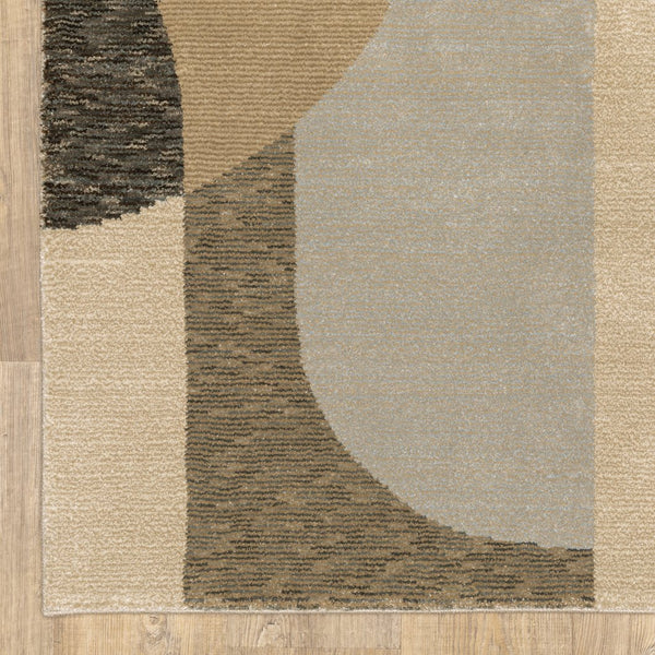 Oriental Weavers Strada Indoor Area Rug - Contemporary Art Deco Design With Soft Curves For Modern Home Décor Brown,Beige Nylon Sstr02067253st