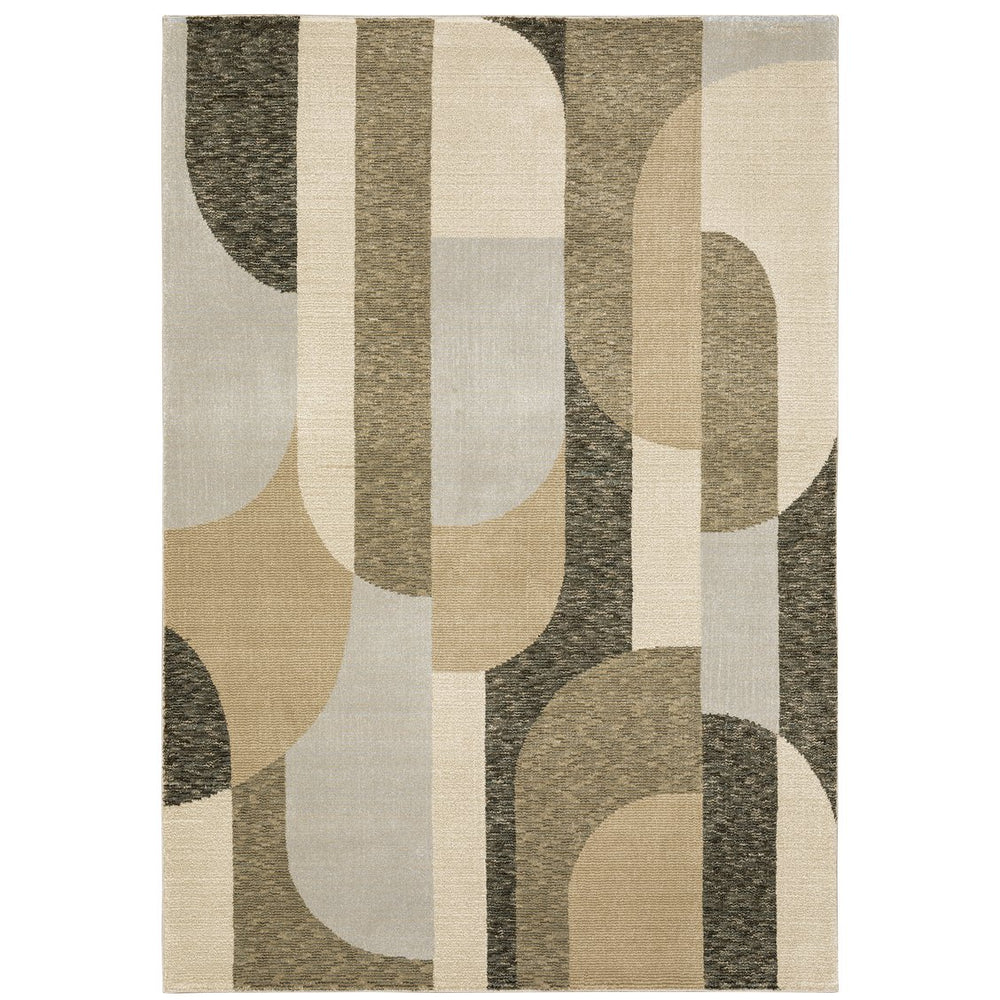 Oriental Weavers Strada Indoor Area Rug - Contemporary Art Deco Design With Soft Curves For Modern Home Décor Brown,Beige Nylon Sstr02100170st