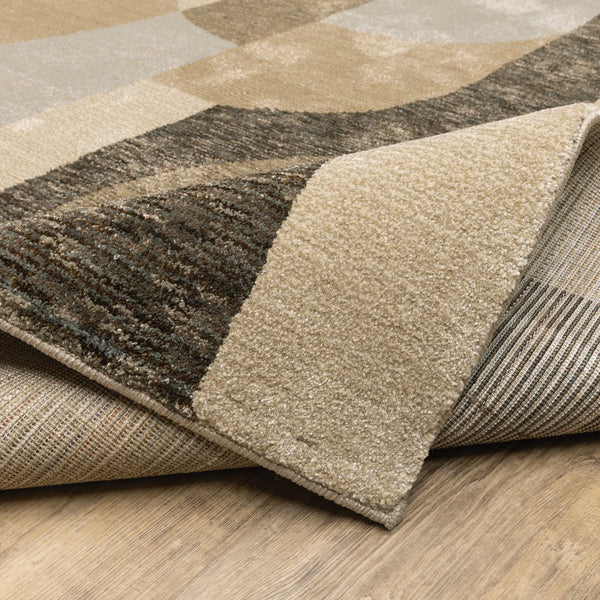 Oriental Weavers Strada Indoor Area Rug - Contemporary Art Deco Design With Soft Curves For Modern Home Décor Brown,Beige Nylon Sstr02067253st