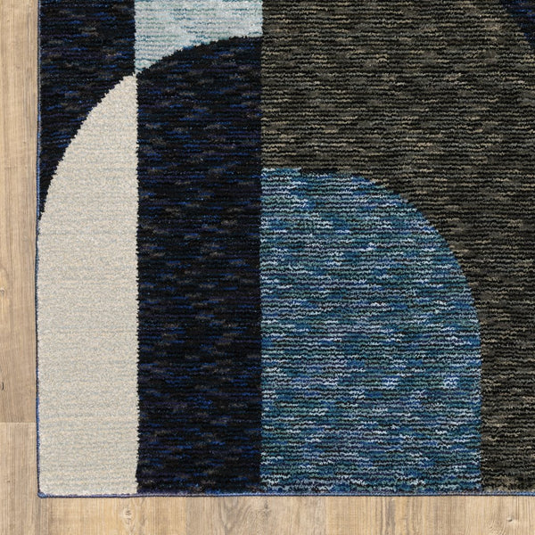 Oriental Weavers Strada Indoor Area Rug – Contemporary Art Deco Design With Soft Curves And Unique Weaving Technique Blue,Grey Nylon Sstr03067253st