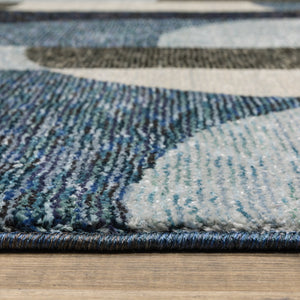 Oriental Weavers Strada Indoor Area Rug – Contemporary Art Deco Design With Soft Curves And Unique Weaving Technique Blue,Grey Nylon Sstr03067253st