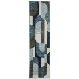 Oriental Weavers Strada Indoor Area Rug – Contemporary Art Deco Design With Soft Curves And Unique Weaving Technique Blue,Grey Nylon Sstr03067253st
