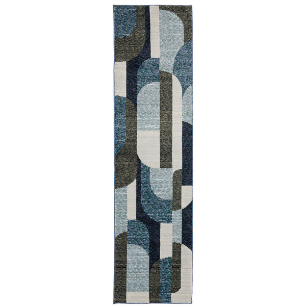 Oriental Weavers Strada Indoor Area Rug – Contemporary Art Deco Design With Soft Curves And Unique Weaving Technique Blue,Grey Nylon Sstr03067253st