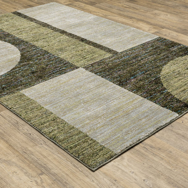 Oriental Weavers Strada Contemporary Art Deco Indoor Area Rug - Soft Curves And Linear Forms For Elegant Spaces Gold,Green Nylon Sstr05100170st