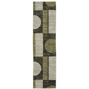 Oriental Weavers Strada Contemporary Art Deco Indoor Area Rug - Soft Curves And Linear Forms For Elegant Spaces Gold,Green Nylon Sstr05067253st