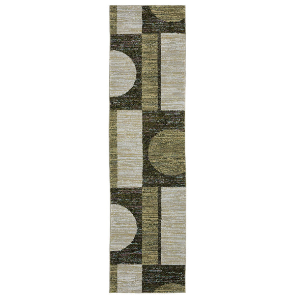 Oriental Weavers Strada Contemporary Art Deco Indoor Area Rug - Soft Curves And Linear Forms For Elegant Spaces Gold,Green Nylon Sstr05067253st