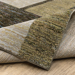 Oriental Weavers Strada Contemporary Art Deco Indoor Area Rug - Soft Curves And Linear Forms For Elegant Spaces Gold,Green Nylon Sstr05100170st