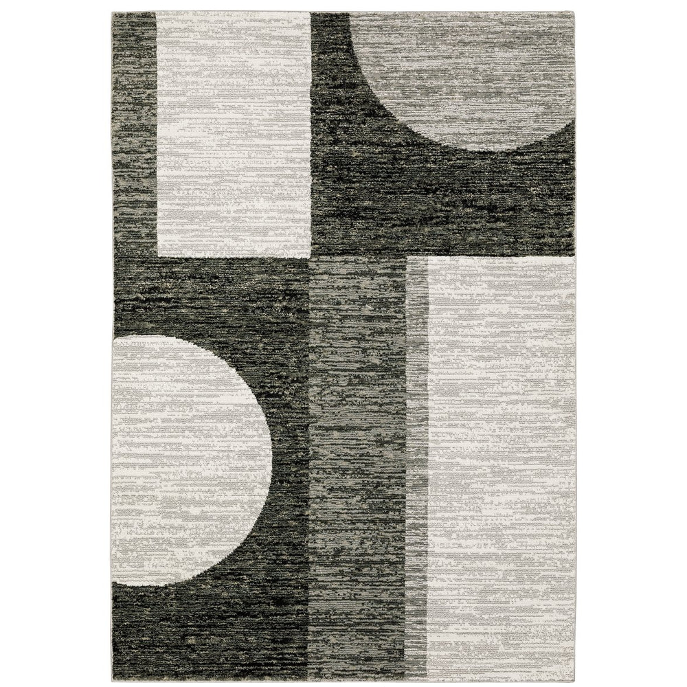 Oriental Weavers Strada Contemporary Indoor Area Rug - Artistic Soft Curves & Linear Forms For Modern Spaces Charcoal,Grey Nylon Sstr06100170st