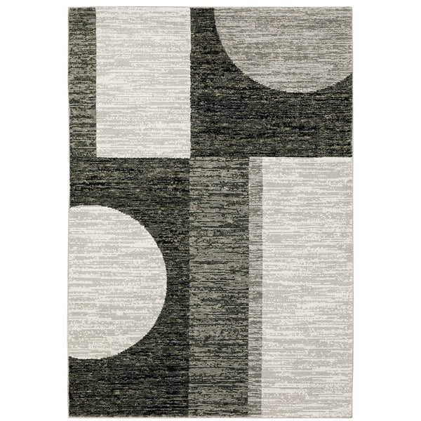 Oriental Weavers Strada Contemporary Indoor Area Rug - Artistic Soft Curves & Linear Forms For Modern Spaces Charcoal,Grey Nylon Sstr06100170st