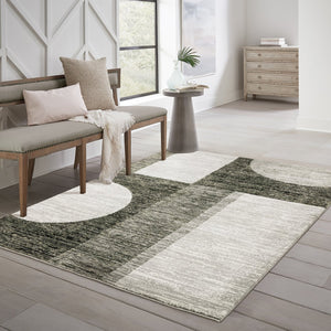 Oriental Weavers Strada Contemporary Indoor Area Rug - Artistic Soft Curves & Linear Forms For Modern Spaces Charcoal,Grey Nylon Sstr06100170st