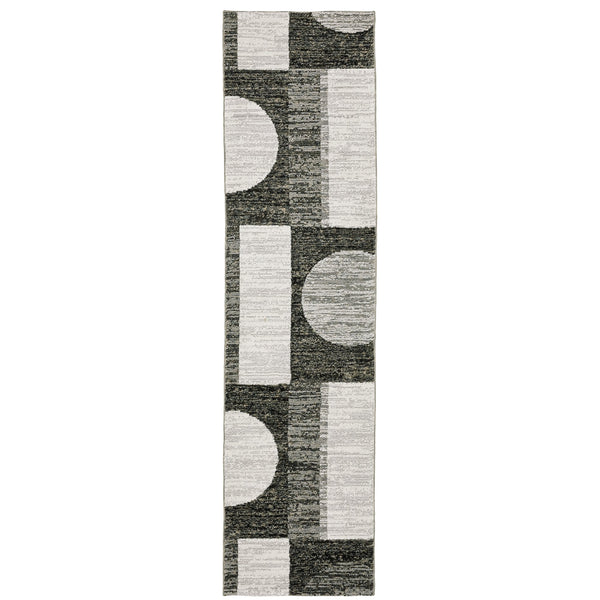 Oriental Weavers Strada Contemporary Indoor Area Rug - Artistic Soft Curves & Linear Forms For Modern Spaces Charcoal,Grey Nylon Sstr06067253st