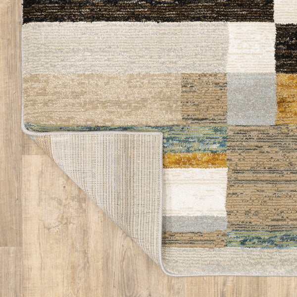 Oriental Weavers Strada Contemporary Indoor Area Rug - Unique Curves And Linear Art Deco Design For Elegant Spaces Beige,Multi Nylon Sstr07067253st