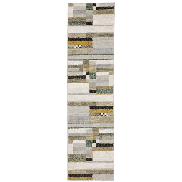 Oriental Weavers Strada Contemporary Indoor Area Rug - Unique Curves And Linear Art Deco Design For Elegant Spaces Beige,Multi Nylon Sstr07067253st