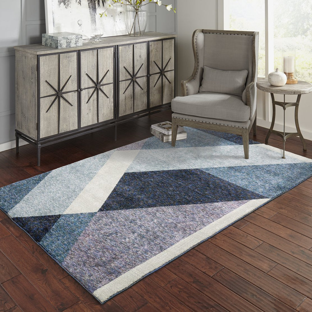 Oriental Weavers Strada Indoor Area Rug: Contemporary Art Deco Design With Soft Curves And Linear Forms For Style Blue,Purple Nylon Sstr08100170st