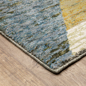 Oriental Weavers Strada Indoor Area Rug – Contemporary Art Deco Inspired Design For Stylish Home Décor Accent Gold,Blue Nylon Sstr09067253st