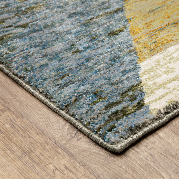 Oriental Weavers Strada Indoor Area Rug – Contemporary Art Deco Inspired Design For Stylish Home Décor Accent Gold,Blue Nylon Sstr09067253st