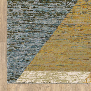 Oriental Weavers Strada Indoor Area Rug – Contemporary Art Deco Inspired Design For Stylish Home Décor Accent Gold,Blue Nylon Sstr09067253st