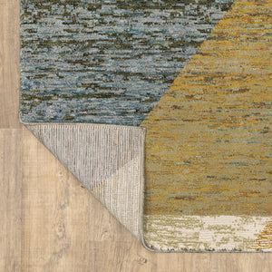 Oriental Weavers Strada Indoor Area Rug – Contemporary Art Deco Inspired Design For Stylish Home Décor Accent Gold,Blue Nylon Sstr09067253st