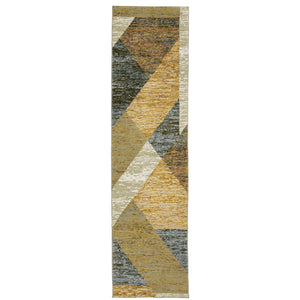Oriental Weavers Strada Indoor Area Rug – Contemporary Art Deco Inspired Design For Stylish Home Décor Accent Gold,Blue Nylon Sstr09067253st