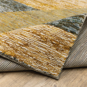 Oriental Weavers Strada Indoor Area Rug – Contemporary Art Deco Inspired Design For Stylish Home Décor Accent Gold,Blue Nylon Sstr09067253st