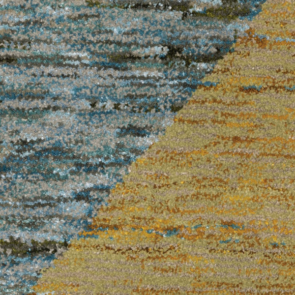Oriental Weavers Strada Indoor Area Rug – Contemporary Art Deco Inspired Design For Stylish Home Décor Accent Gold,Blue Nylon Sstr09067253st