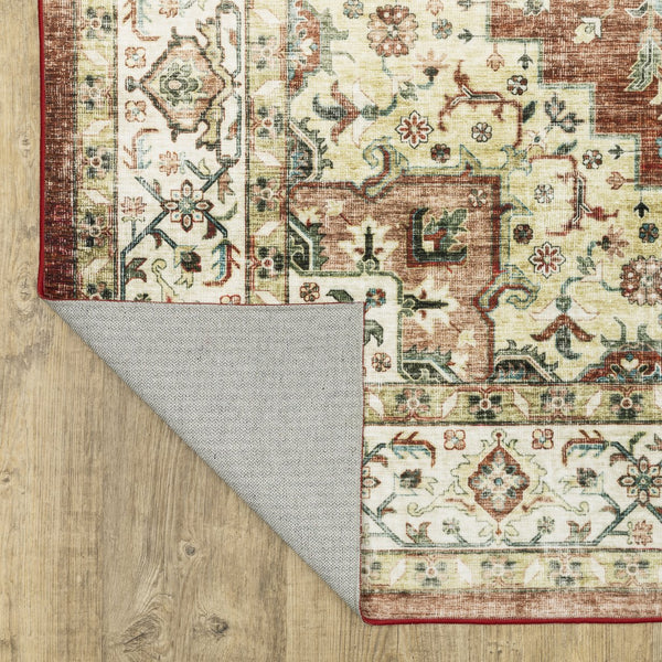 Oriental Weavers Sumter Indoor Area Rug - Machine Washable, Non-slip Backing, Stylish Traditional Design For Any Room Red,Ivory Polyester Ssum01152213st