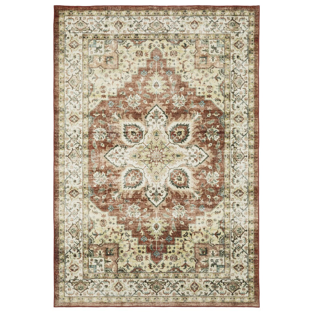 Oriental Weavers Sumter Indoor Area Rug - Machine Washable, Non-slip Backing, Stylish Traditional Design For Any Room Red,Ivory Polyester Ssum01152213st