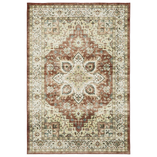 Oriental Weavers Sumter Indoor Area Rug - Machine Washable, Non-slip Backing, Stylish Traditional Design For Any Room Red,Ivory Polyester Ssum01152213st