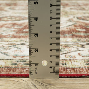 Oriental Weavers Sumter Indoor Area Rug - Machine Washable, Non-slip Backing, Stylish Traditional Design For Any Room Red,Ivory Polyester Ssum01152213st