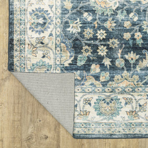 Oriental Weavers Sumter Indoor Area Rug - Machine Washable, Soft Low-pile, Non-slip Backing For High-traffic Spaces Blue,Ivory Polyester Ssum02152213st