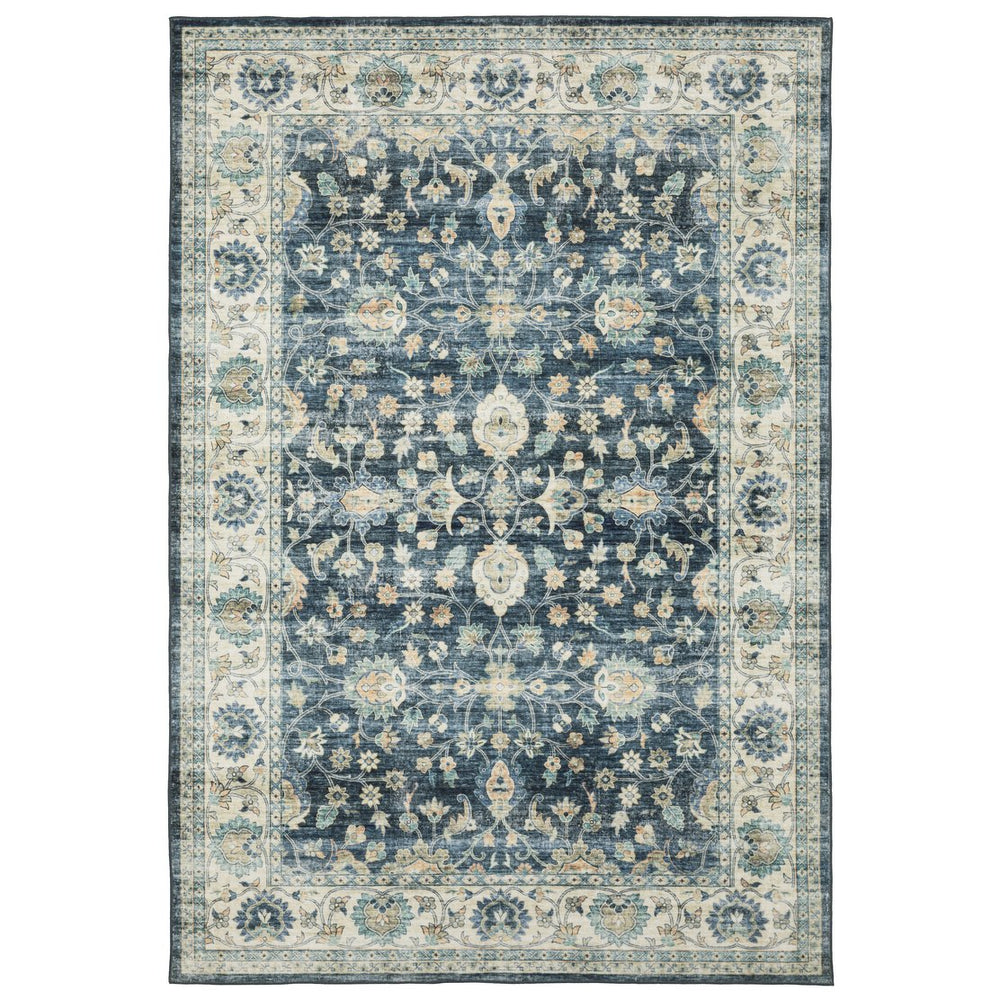 Oriental Weavers Sumter Indoor Area Rug - Machine Washable, Soft Low-pile, Non-slip Backing For High-traffic Spaces Blue,Ivory Polyester Ssum02152213st
