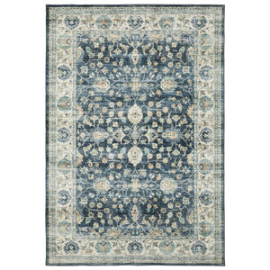 Oriental Weavers Sumter Indoor Area Rug - Machine Washable, Soft Low-pile, Non-slip Backing For High-traffic Spaces Blue,Ivory Polyester Ssum02152213st
