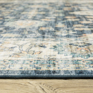 Oriental Weavers Sumter Indoor Area Rug - Machine Washable, Soft Low-pile, Non-slip Backing For High-traffic Spaces Blue,Ivory Polyester Ssum02152213st