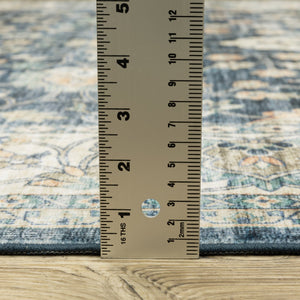 Oriental Weavers Sumter Indoor Area Rug - Machine Washable, Soft Low-pile, Non-slip Backing For High-traffic Spaces Blue,Ivory Polyester Ssum02152213st