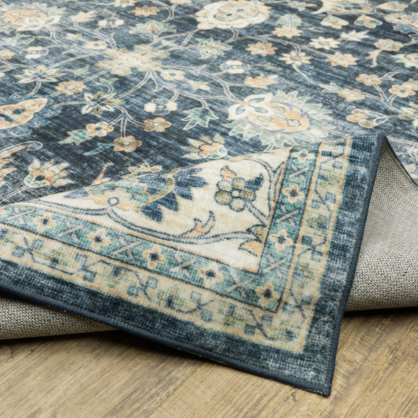 Oriental Weavers Sumter Indoor Area Rug - Machine Washable, Soft Low-pile, Non-slip Backing For High-traffic Spaces Blue,Ivory Polyester Ssum02152213st