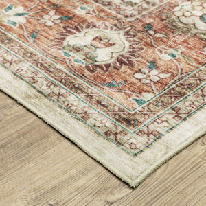Oriental Weavers Sumter Indoor Area Rug - Soft Low-pile Polyester With Non-slip Backing For Easy Care & Style Ivory,Rust Polyester Ssum03061244st