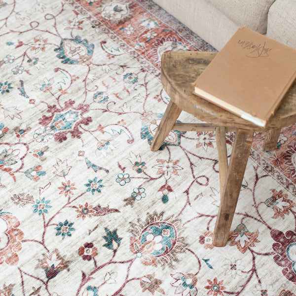 Oriental Weavers Sumter Indoor Area Rug - Soft Low-pile Polyester With Non-slip Backing For Easy Care & Style Ivory,Rust Polyester Ssum03228305st