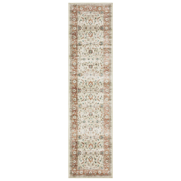 Oriental Weavers Sumter Indoor Area Rug - Soft Low-pile Polyester With Non-slip Backing For Easy Care & Style Ivory,Rust Polyester Ssum03061244st