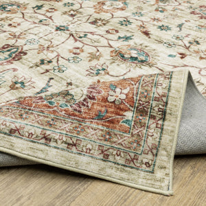 Oriental Weavers Sumter Indoor Area Rug - Soft Low-pile Polyester With Non-slip Backing For Easy Care & Style Ivory,Rust Polyester Ssum03061244st