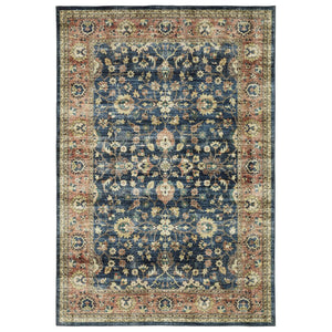 Oriental Weavers Sumter Indoor Area Rug - Soft, Machine Washable Polyester With Non-slip Backing For Easy Care Blue,Rust Polyester Ssum04107168st