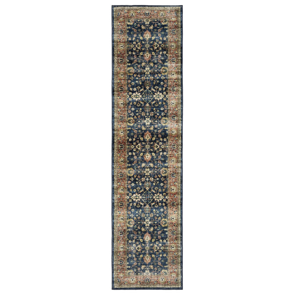 Oriental Weavers Sumter Indoor Area Rug - Soft, Machine Washable Polyester With Non-slip Backing For Easy Care Blue,Rust Polyester Ssum04061244st